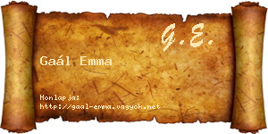 Gaál Emma névjegykártya